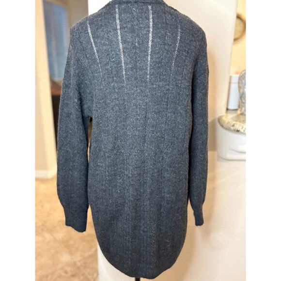 Knox Rose Dark Gray Open Front Cardigan Sweater Size Small 4-8 - Picture 2 of 5